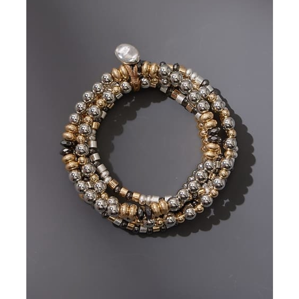23. NWOT Elegant Silver and Gold Beaded Bracelet - Picture 2 of 4